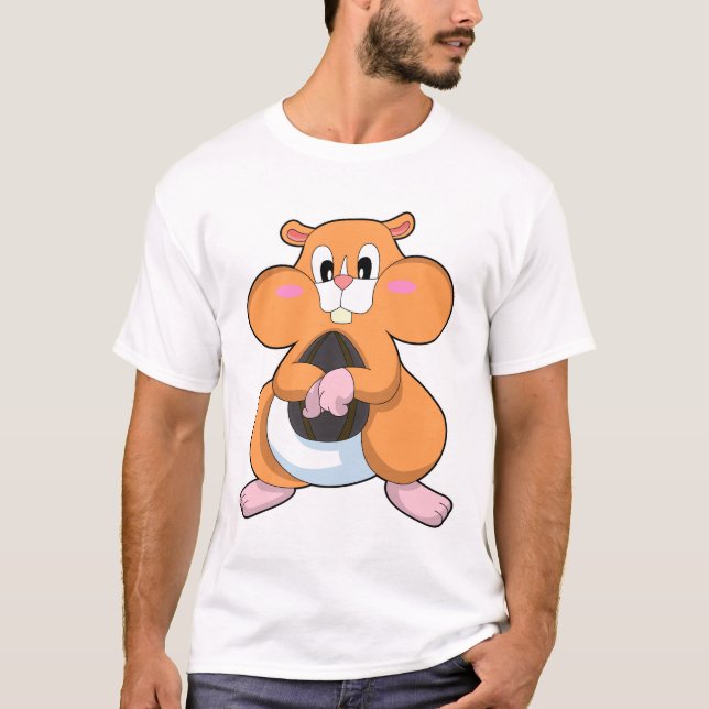 Hamster with Walnut T-Shirt (Front)