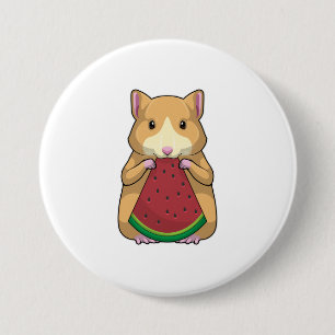 Hamster with Watermelon 7.5 Cm Round Badge