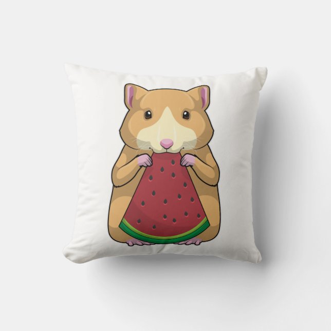 Hamster with Watermelon Cushion (Front)