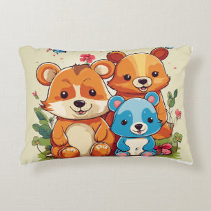 Hamster Workout Crew: Cartoon Cuteness Decorative Cushion