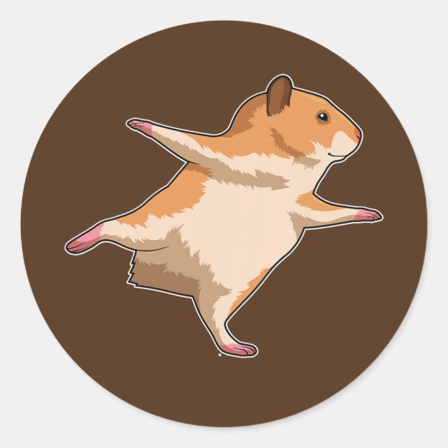 Hamster Yoga Meditation Fitness  Classic Round Sticker (Front)