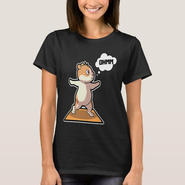 Hamster Yoga Poses Sport Gymnastics Ohm Heartbeat  T-Shirt (Front)