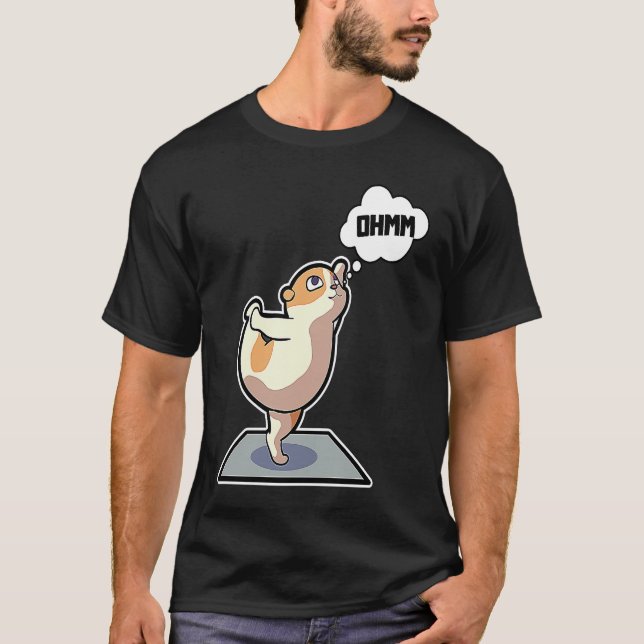 Hamster Yoga Poses Sport Gymnastics Ohm Heartbeat  T-Shirt (Front)