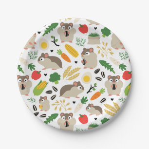 Hamsters And Their Treats Paper Plate
