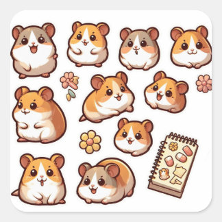 Hamsters part 1 square sticker