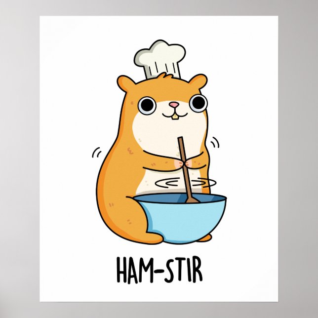 Hamstir Funny Chef Hamster Pun Poster (Front)