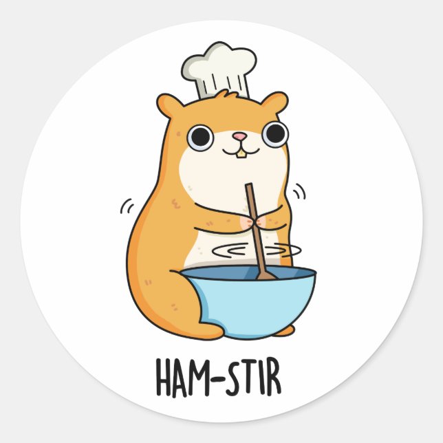 Hamstir Funny Hamster Pun  Classic Round Sticker (Front)