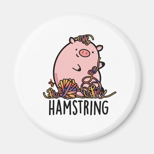 Hamstring Funny Pig Pun Magnet (Front)