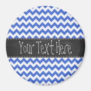 Han Blue Chevron Stripes; Chalkboard look Magnet