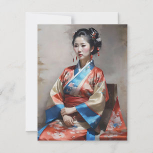 Han Chinese Woman Portrait D Holiday Card