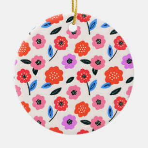Han drawing flowers pattern ceramic ornament