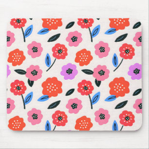 Han drawing flowers pattern mouse pad