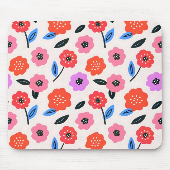 Han drawing flowers pattern mouse pad (Front)