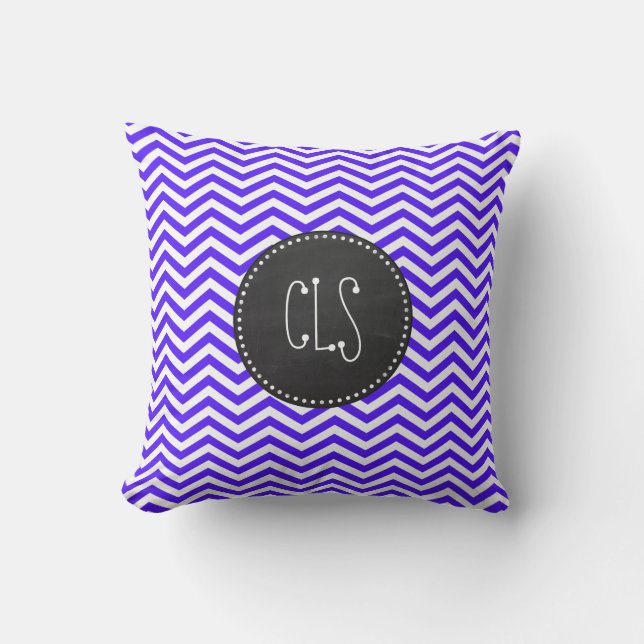 Han Purple Chevron Stripes; Chalkboard Cushion (Front)