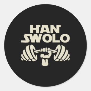Han Swolo Gym Weightlifting Classic Round Sticker
