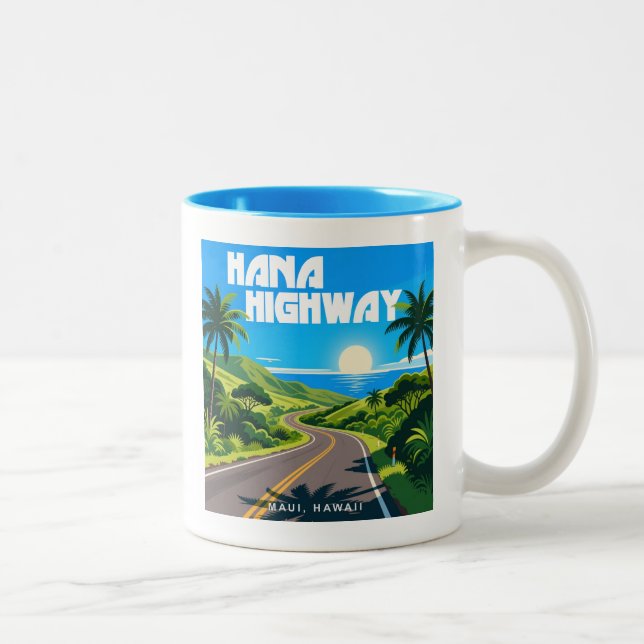 Hana Highway Maui Hawaii Landscape Two-Tone Coffee Mug (Right)