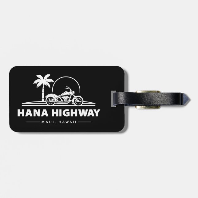 Hana Highway Maui Hawaii Motorcycle Luggage Tag (Back Horizontal)