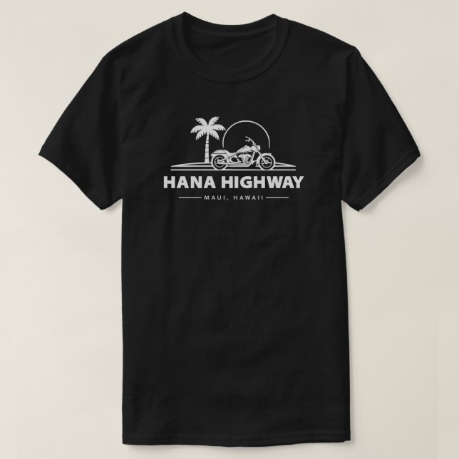 Hana Highway Maui Hawaii Motorcycle T-Shirt (Design Front)