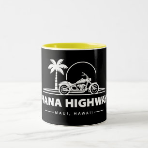 Hana Highway Maui Hawaii Motorcycle Two-Tone Coffee Mug
