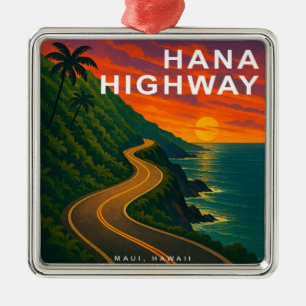 Hana Highway Maui Hawaii Sunset Metal Ornament
