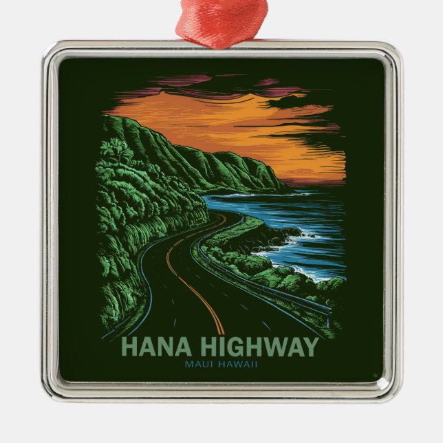Hana Highway Maui Hawaii Vista Metal Ornament (Front)