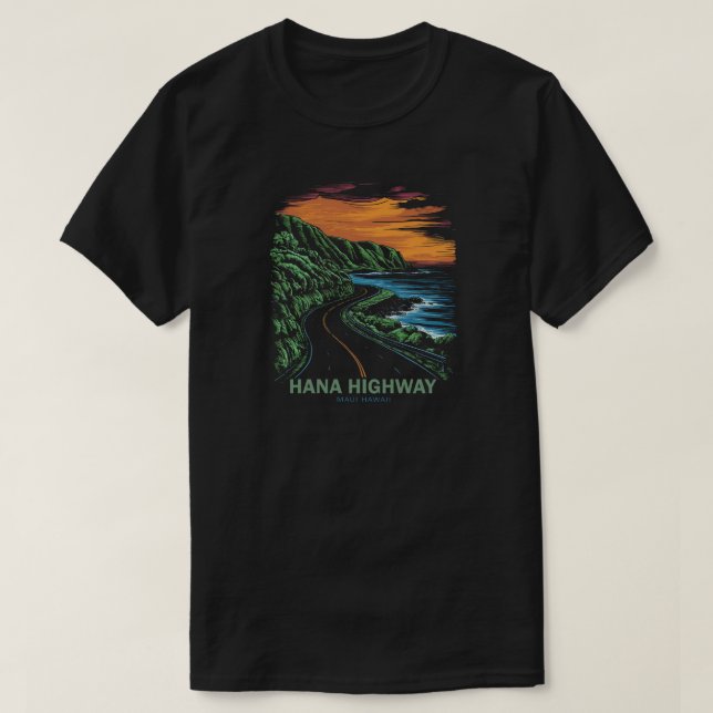 Hana Highway Maui Hawaii Vista T-Shirt (Design Front)
