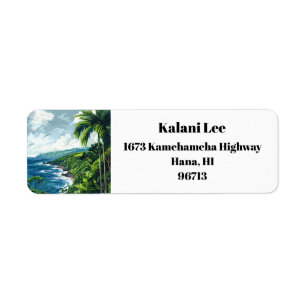 Hana Maui Hawaii Road to Hana Return Address  Label