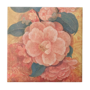 Hana-Tawawa: The Blossoming Camellia - Tapestry Ceramic Tile