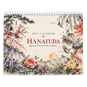Hanafuda 2027 Calendar Japanese Sumi-e Art