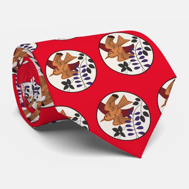 Hanafuda "Fuji-ni-hototogisu" Tie (Rolled)