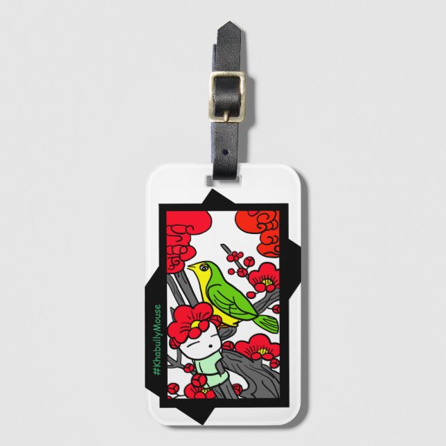 Hanafuda Japanese Playing Cards Khabully Mouse Luggage Tag (Front Vertical)