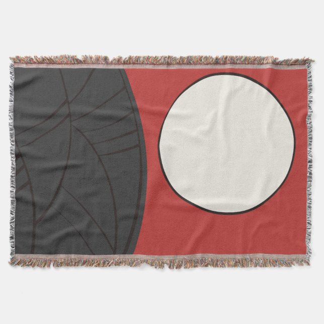 Hanafuda "Susuki-ni-tsuki" スローブランケット Throw Blanket (Front)