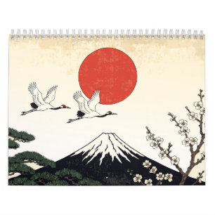 Hanafuda Twelve Months of Japan Woodblock Art 01 Calendar
