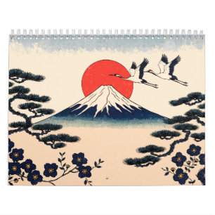 Hanafuda Twelve Months of Japan Woodblock Art Calendar