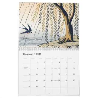 Hanafuda Twelve Months of Japan Woodblock Art Calendar