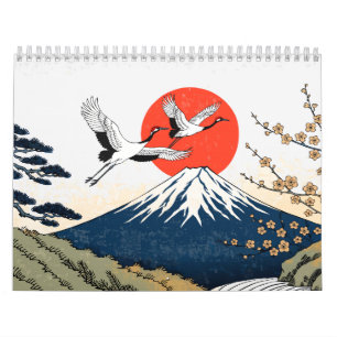 Hanafuda Twelve Months of Japan Woodblock Art Calendar
