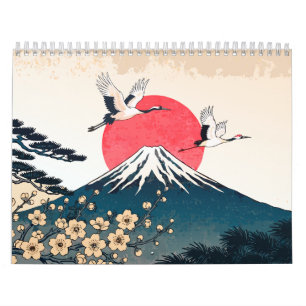 Hanafuda Ukiyo-e Inspired Japanese Woodblock Art Calendar