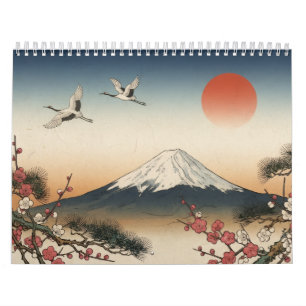 Hanahuda Twelve Months of japan woodblook Art Calendar