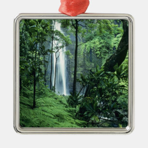 Hanakapiai Falls along the Na Pali Coast, Kauai, Metal Ornament