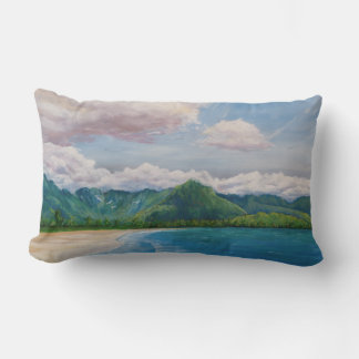 Hanalei Bay Hawaii Painting Lumbar Cushion