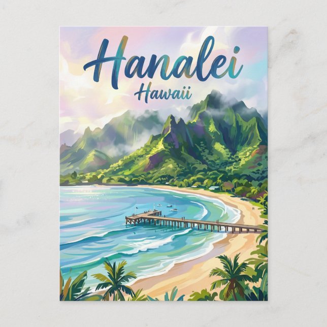 Hanalei Bay Hawaii Postcard (Front)