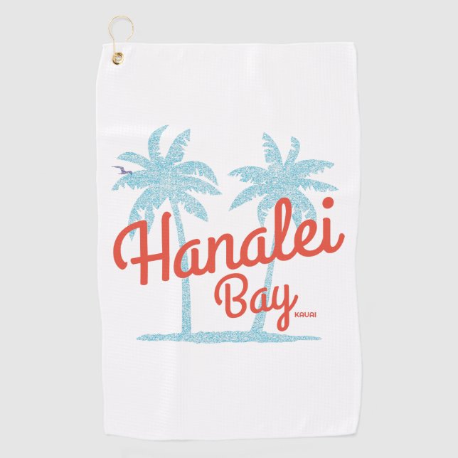 Hanalei Bay Island of Kauai, Hawaii Souvenir Golf Towel (Front)