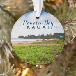 Hanalei Bay Kauai Hawaii 2 Photo Ornament