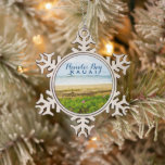 Hanalei Bay Kauai Hawaii Beach   Boats Snowflake Pewter Christmas Ornament<br><div class="desc">This lovely photo was taken in September 2012 on the tranquil beach of Hanalei Bay,  one of the most beautiful places in Kauai Hawaii. 
 
🌊🌊🌊🌊🌊 →
© HawaiiSands Designs
📷 tag #ShopHawaiiSands online
♥ Message me directly for any customisation to this design!</div>