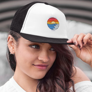 Hanalei Bay Kauai Vintage Beach Sunset Trucker Hat