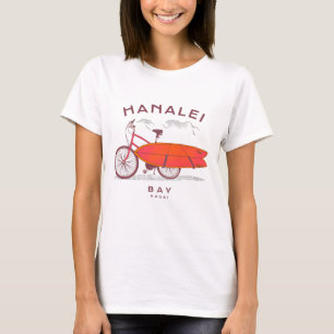 Hanalei Bay Kauai Vintage Beach Surfing T-Shirt