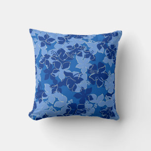 Hanalei Hawaiian Hibiscus Camo Floral Cushion