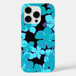 Hanalei Hawaiian Hibiscus Floral Teal iPhone 16 Pro Case