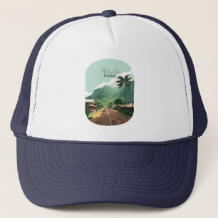 Hanalei Kauai Hawaii Bay Mountains Green Trucker Hat