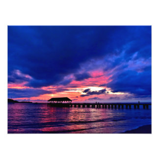 Hanalei Pier at Sunset - Kauai, Hawaii Photo Print
